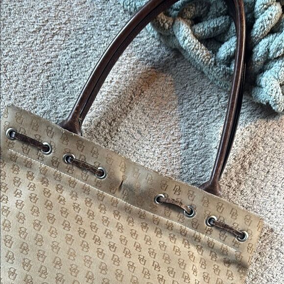 Dooney and Bourke Signature DB Leather tassel Tote Bag - Picture 6 of 15